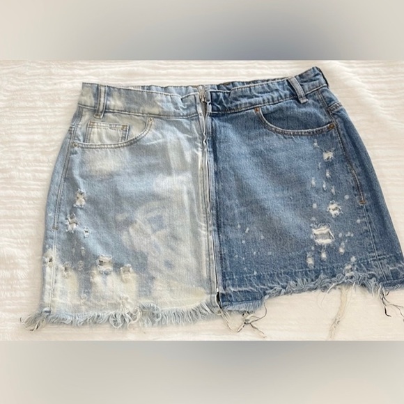 ZARA TRF Denim IX’D Makers Two-Tone Mini Skirt Size M | BLOGGER Fav - Picture 5 of 11